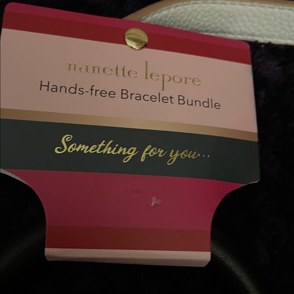Nanette Lepore Natural/White 3 Sections,Black Cardholder Hands Free Bracelet NWT - Picture 2 of 16